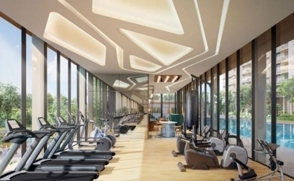 7.9 nterior space of work and play with gym and pods and overlook children playground downstiars 7.9 nterior space of work and play with gym and pods and overlook children playground downstiars